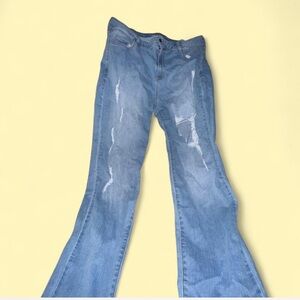 Classic Blue Distressed Women's Jeans